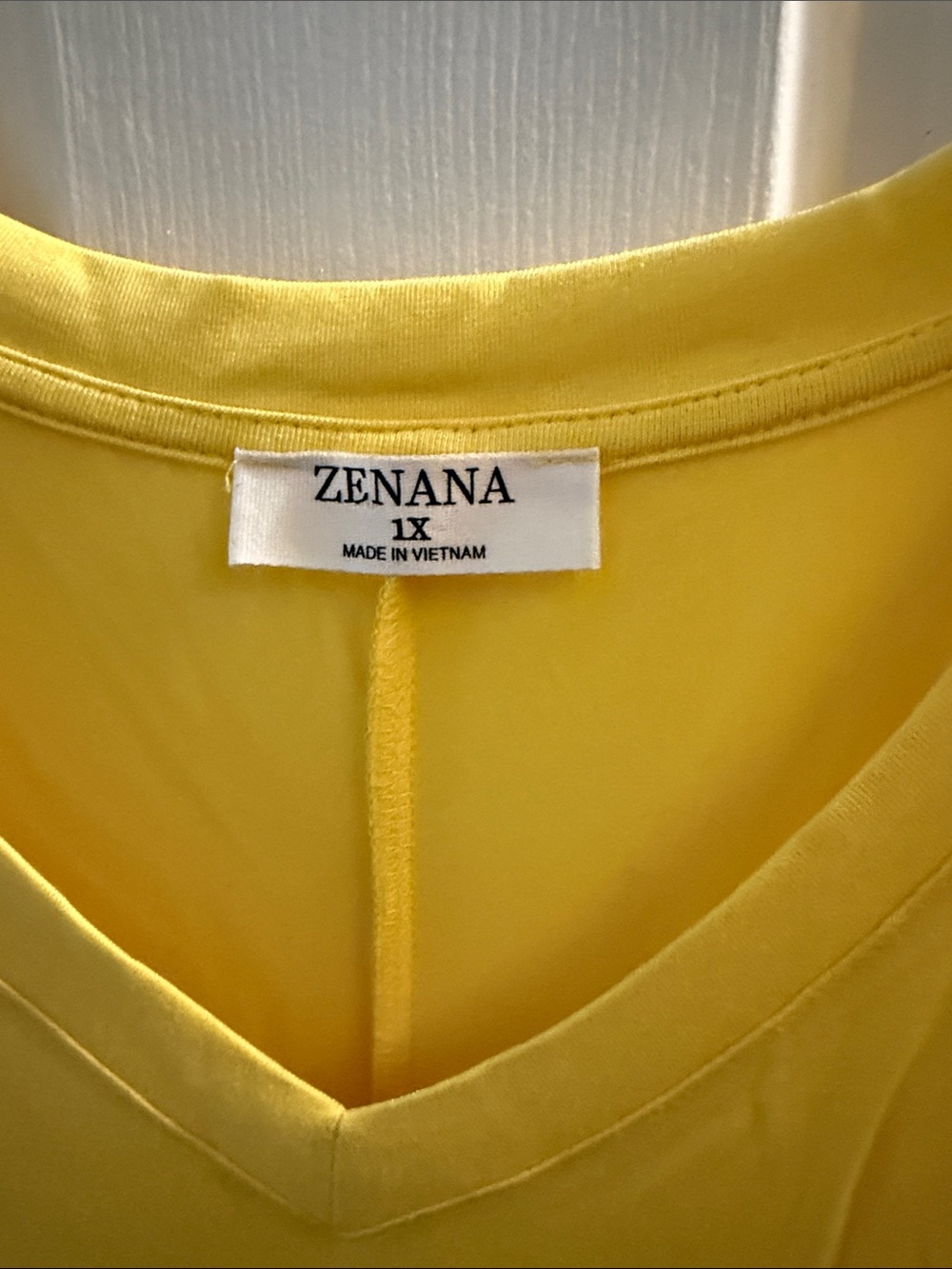 Zenana Outfitters Bright Yellow V-Neck Short Sleeve Top - Picture 2 of 4